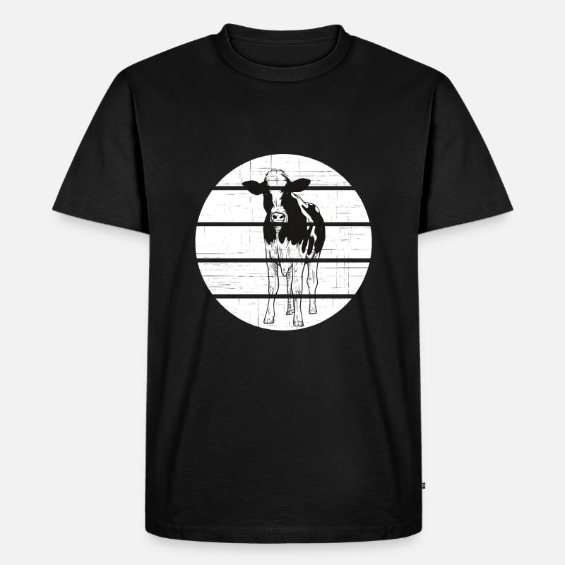 Kuh - Männer Premium Bio T-Shirt - Schwarz
