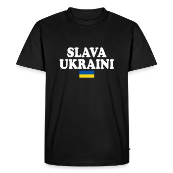 Slava ukraini - Men's Premium Organic T-Shirt - black - Front - Nico (187cm)
