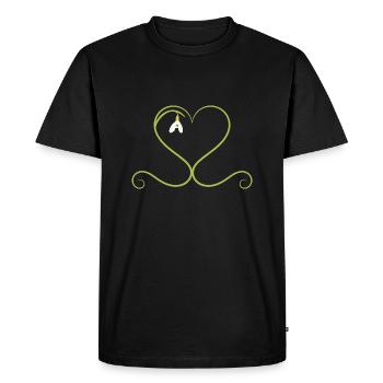 Perce-neige au coeur - T-shirt Premium bio Homme - noir - Devant - Nico (187cm)