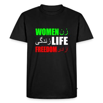 Women life freedom iran - Men's Premium Organic T-Shirt - black - Front - Nico (187cm)