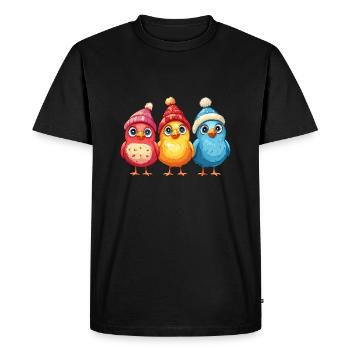 Chickens Christmas - Men's Premium Organic T-Shirt - black - Front - Nico (187cm)