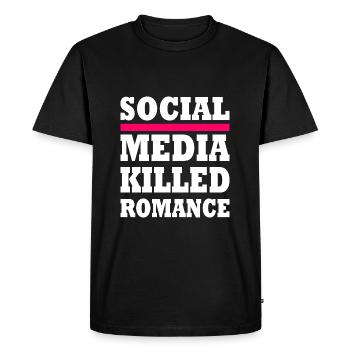 social media killed romance - Men's Premium Organic T-Shirt - black - Front - Nico (187cm)