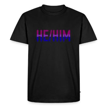 Il lui Pronom Bi Fierté Drapeau LGBT Bisexuel - T-shirt Premium bio Homme - noir - Devant - Nico (187cm)