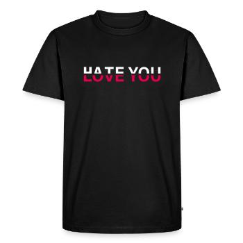 Je t’aime - T-shirt Premium bio Homme - noir - Devant - Nico (187cm)