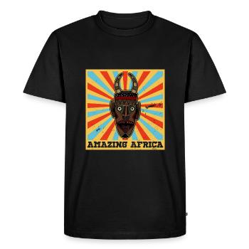 Afrique Masque Afro Histoire Africaine - T-shirt Premium bio Homme - noir - Devant - Nico (187cm)