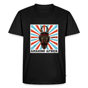 Afrique Masque Afro Histoire Africaine - T-shirt Premium bio Homme - noir - Devant - Nico (187cm)