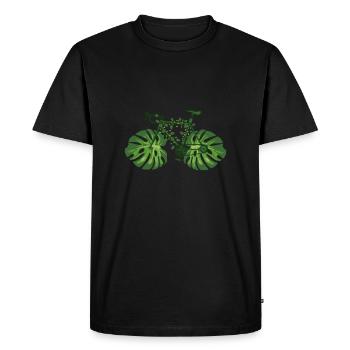 Bande dessinée - Vélo Nature Leaf Green - T-shirt Premium bio Homme - noir - Devant - Nico (187cm)