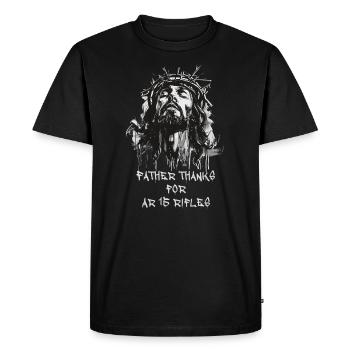 Jesus AR15 Rifles IPSC - Men's Premium Organic T-Shirt - black - Front - Nico (187cm)