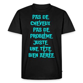 Pas de cheveux, pas de problèmes - T-shirt Premium bio Homme - noir - Devant - Nico (187cm)