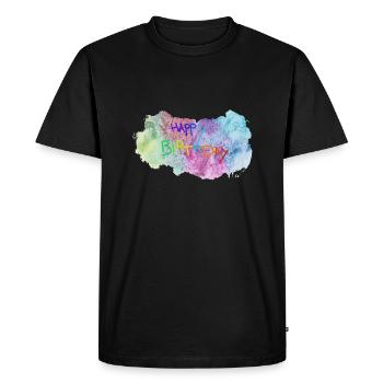 Joyeux anniversaire fête d'anniversaire cadeau festif enfant - T-shirt Premium bio Homme - noir - Devant - Nico (187cm)