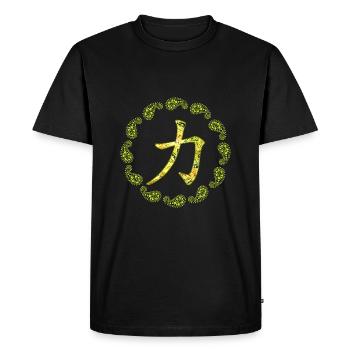 Caractère chinois Kraft E 277 - T-shirt Premium bio Homme - noir - Devant - Nico (187cm)