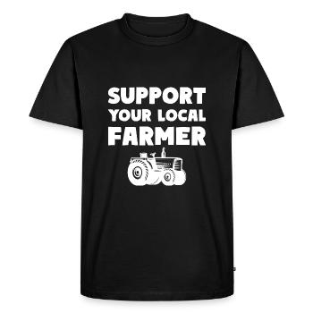 Soutenez l’agriculture de votre agriculteur local - T-shirt Premium bio Homme - noir - Devant - Nico (187cm)