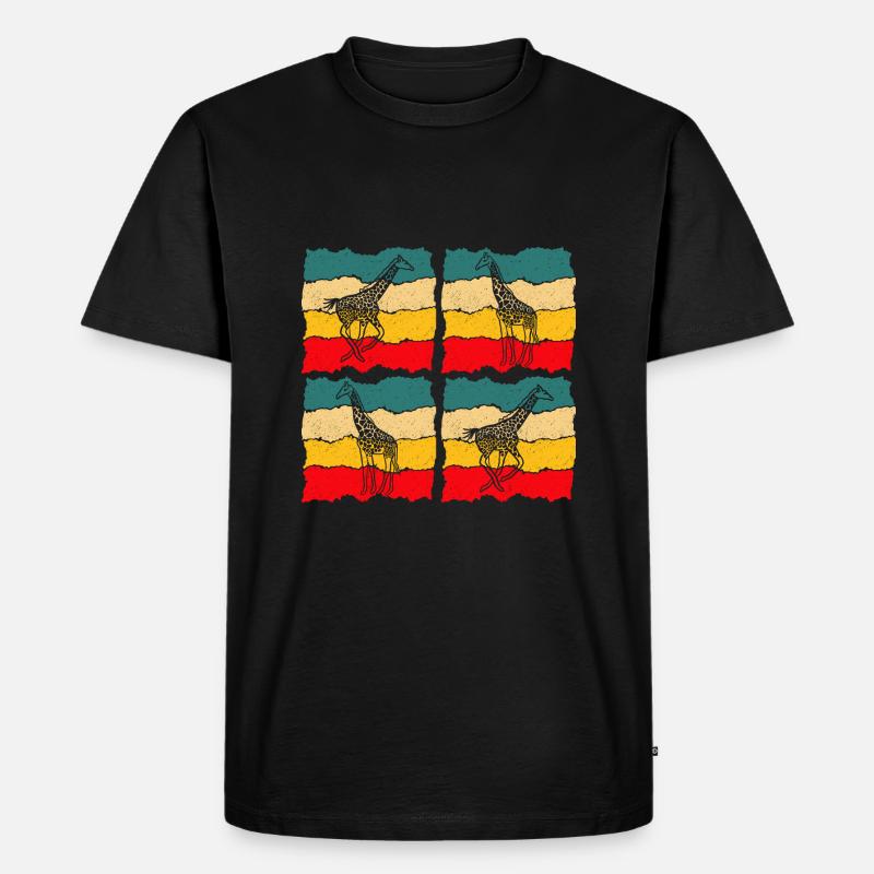 Giraffe - Männer Premium Bio T-Shirt - Schwarz
