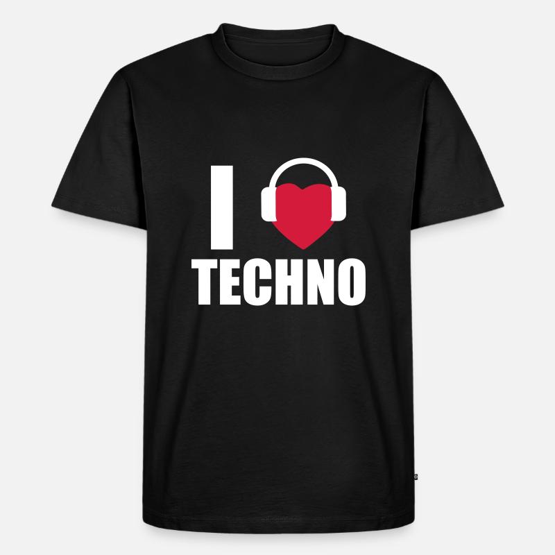 I LOVE TECHNO 1 - Männer Premium Bio T-Shirt - undefined
