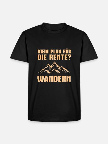 Rente Ruhestand Wandern - Männer Premium Bio T-Shirt - Schwarz