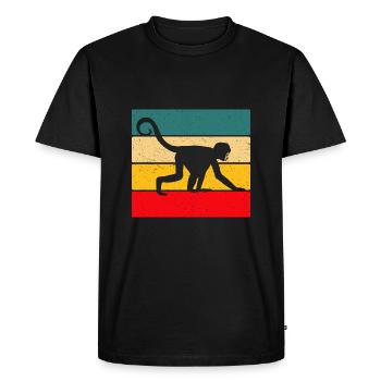 Singe - T-shirt Premium bio Homme - noir - Devant - Nico (187cm)