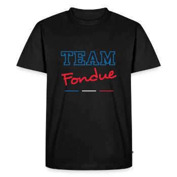 Team fondue - T-shirt Premium bio Homme - noir - Devant - Nico (187cm)