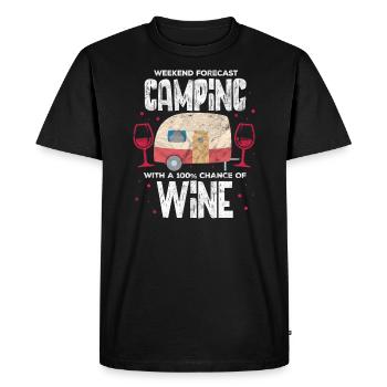 Camping Vignoble Caravane Vin Rouge Camper Cadeau - T-shirt Premium bio Homme - noir - Devant - Nico (187cm)