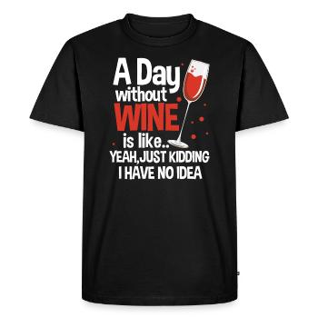 Vin Vin rouge Vin vin vin festival Vin blanc - T-shirt Premium bio Homme - noir - Devant - Nico (187cm)