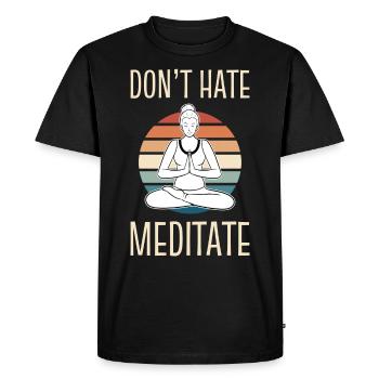 Meditation Meditate Yoga Yogi - Men's Premium Organic T-Shirt - black - Front - Nico (187cm)