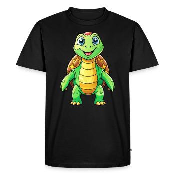 Méga Tortue Mignonne - T-shirt Premium bio Homme - noir - Devant - Nico (187cm)