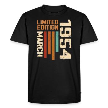 March 1954 Birthday 1954 Retro 1954 March - Men's Premium Organic T-Shirt - black - Front - Nico (187cm)