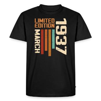 March 1937 Birthday 1937 Retro 1937 March - Men's Premium Organic T-Shirt - black - Front - Nico (187cm)