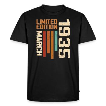 March 1935 Birthday 1935 Retro 1935 March - Men's Premium Organic T-Shirt - black - Front - Nico (187cm)