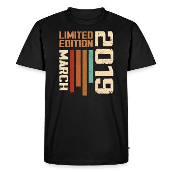 March 2019 Anniversary 2019 Retro 2019 March - Men's Premium Organic T-Shirt - black - Front - Nico (187cm)