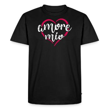 Amore mio coeur mon amour - T-shirt Premium bio Homme - noir - Devant - Nico (187cm)