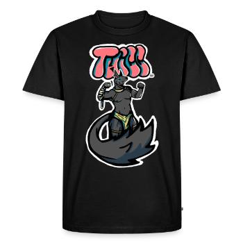 THICC - T-shirt Premium bio Homme - noir - Devant - Nico (187cm)