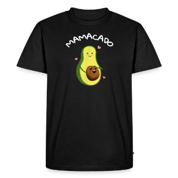 Mamacado Avocado Mama Pregnant Baby Shower T Shirt - Men's Premium Organic T-Shirt - black - Front - Nico (187cm)