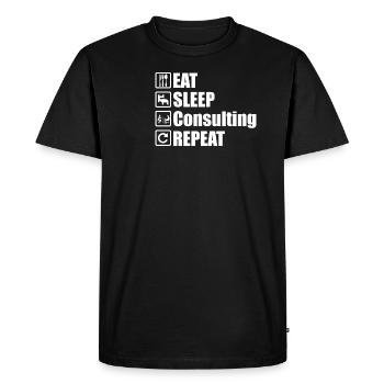 Eat Sleep Consulting business consultant gift - Men's Premium Organic T-Shirt - black - Front - Nico (187cm)