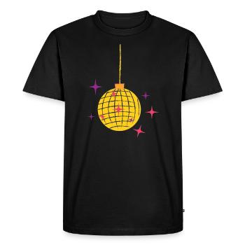 Disco sphère idées cadeaux musique Disco brillance danse - T-shirt Premium bio Homme - noir - Devant - Nico (187cm)