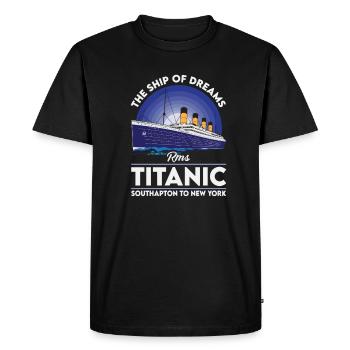 Titanic 1912 ship ocean cruise ship sea - Men's Premium Organic T-Shirt - black - Front - Nico (187cm)