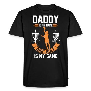 Disc Golf Papa Disc Golfeur Papa Cadeau Fête des Pères - T-shirt Premium bio Homme - noir - Devant - Nico (187cm)