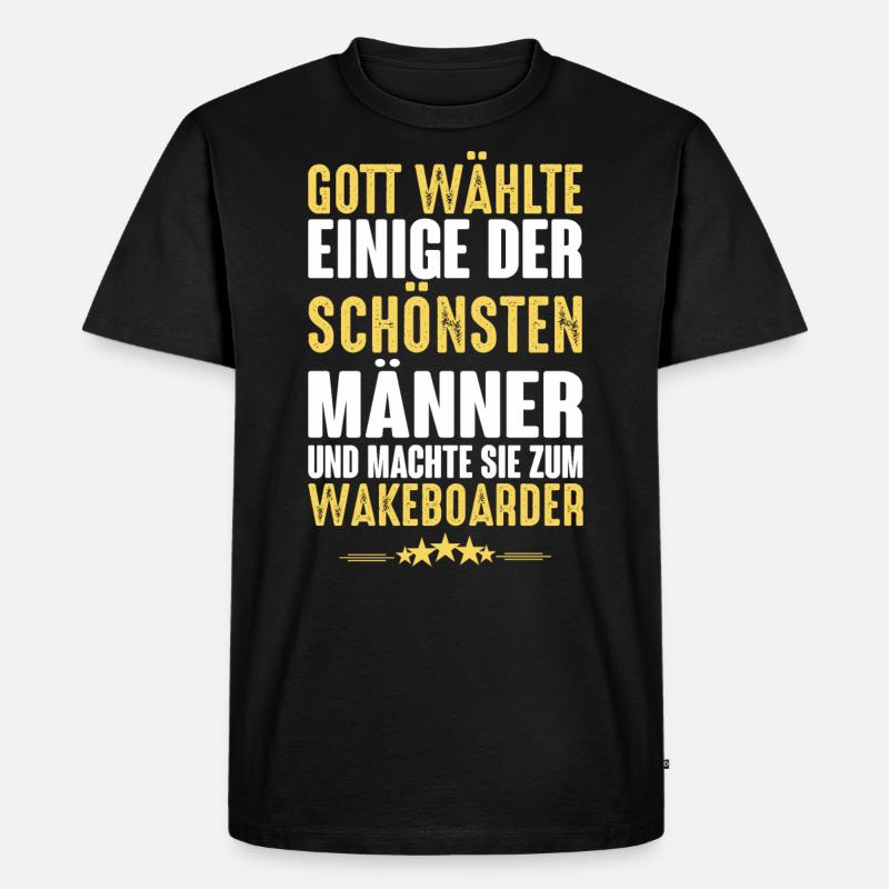 Wakeboard - Wakeboarder - Männer Premium Bio T-Shirt - Schwarz