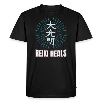 Reiki aide | Ésotérisme Reikimeister Cadeau de Yoga - T-shirt Premium bio Homme - noir - Devant - Nico (187cm)