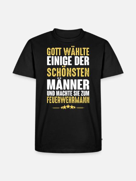 Feuerwehrmann - Männer Premium Bio T-Shirt - Schwarz