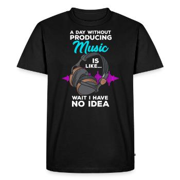Music producer a day without producing music - Men's Premium Organic T-Shirt - black - Front - Nico (187cm)