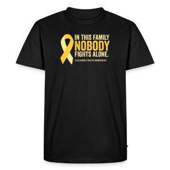 Cancer dans cette famille Personne ne se bat seul Shir - T-shirt Premium bio Homme - noir - Devant - Nico (187cm)