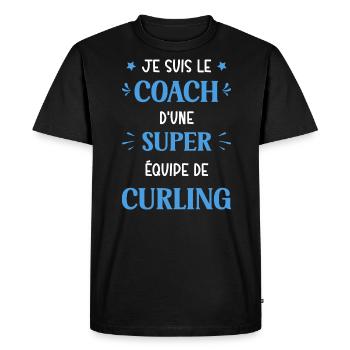 Coach super equipe de Curling - T-shirt Premium bio Homme - noir - Devant - Nico (187cm)