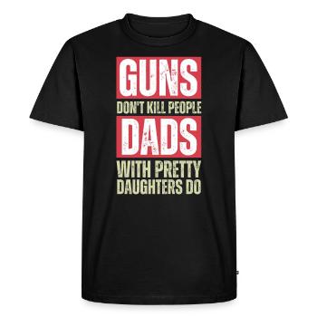 Papas avec de jolies filles - T-shirt Premium bio Homme - noir - Devant - Nico (187cm)