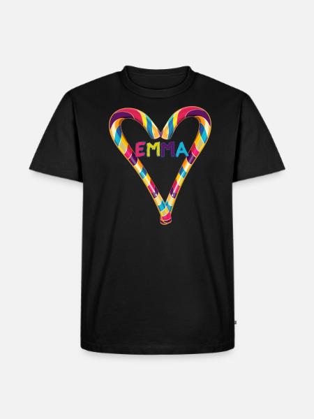 Emma,Nom,Coeur, Candy Cane, Bonbons - T-shirt Premium bio Homme - noir
