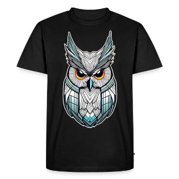Cool Owl Icon - Men's Premium Organic T-Shirt - black - Front - Nico (187cm)