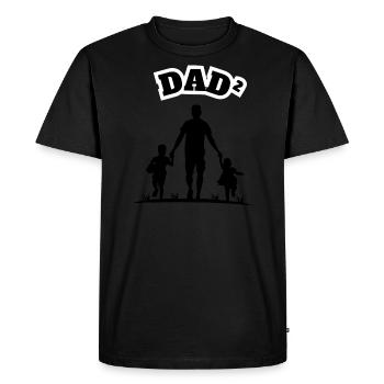Papa² 2 Enfants Noir - T-shirt Premium bio Homme - noir - Devant - Nico (187cm)