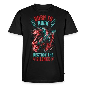 Guitariste Guitare électrique Rock Punk Metal Splash Neon - T-shirt Premium bio Homme - noir - Devant - Nico (187cm)