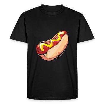 Hot Dog Snack - Men's Premium Organic T-Shirt - black - Front - Nico (187cm)