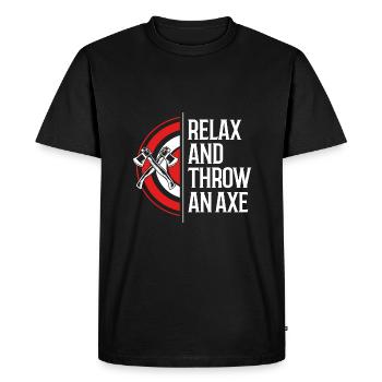 Axe Throwing - Men's Premium Organic T-Shirt - black - Front - Nico (187cm)