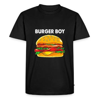 Burger au fromage - T-shirt Premium bio Homme - noir - Devant - Nico (187cm)